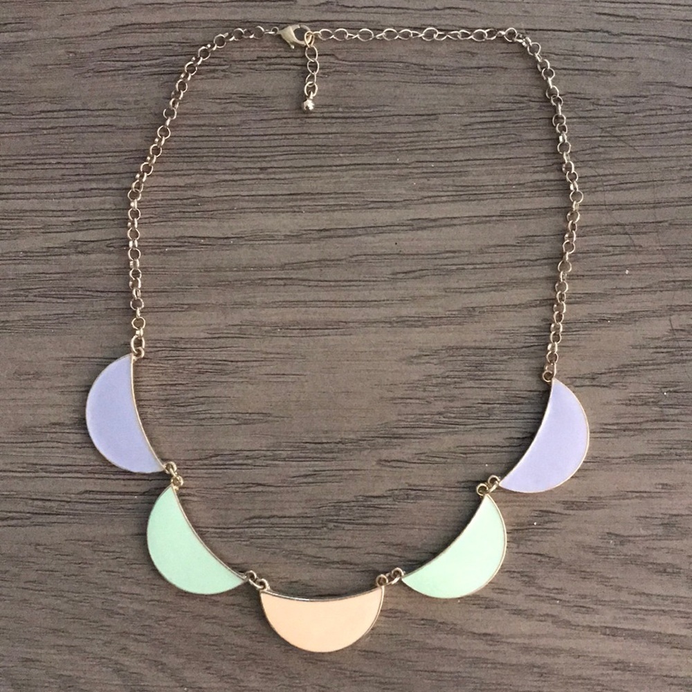 Pastel half moon necklace